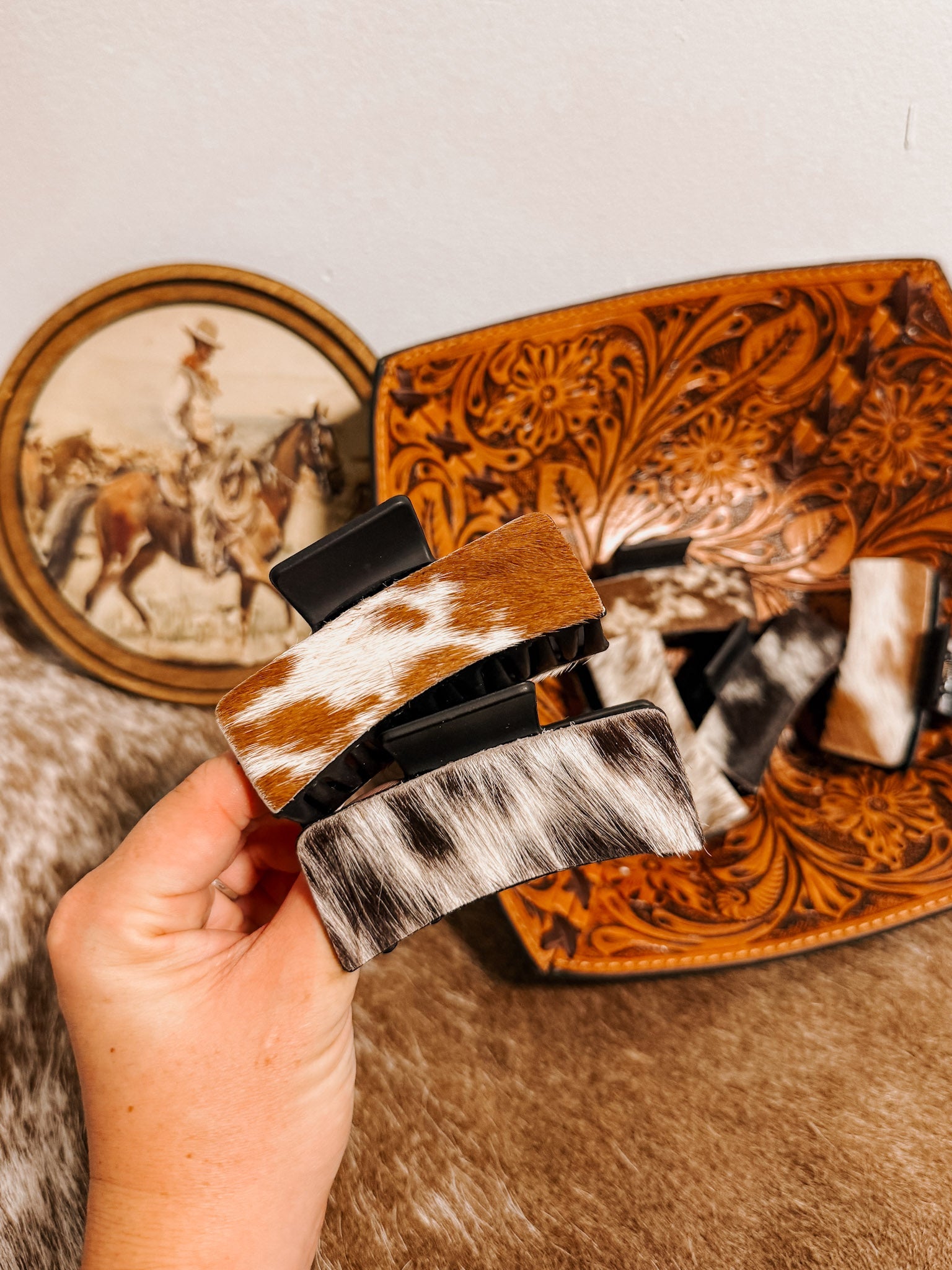 Cowhide Claw Clip