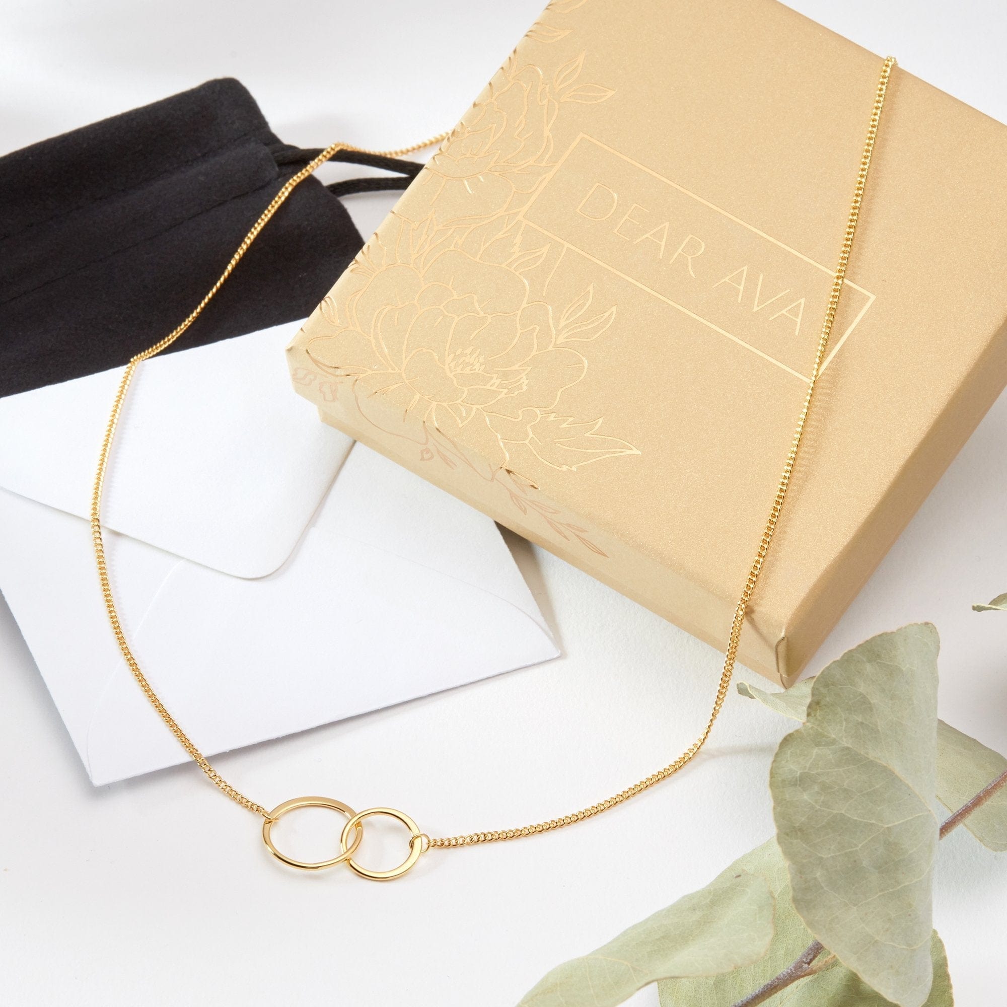Interlocking Circles Gold Necklace